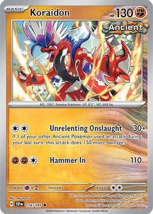 Koraidon (116/191) - SV08 Surging Sparks Reverse Holofoil - Uncommon