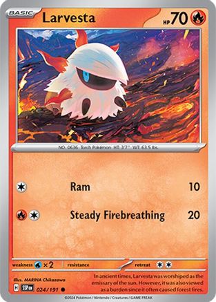Larvesta (24/191) - SV08 Surging Sparks  - Common