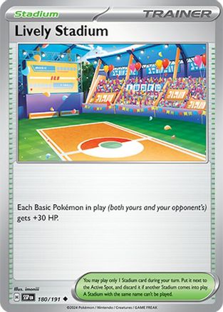 Lively Stadium (180/191) - SV08 Surging Sparks Reverse Holofoil - Uncommon