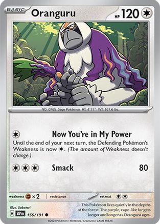 Oranguru (156/191) - SV08 Surging Sparks Reverse Holofoil - Common