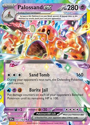 Palossand ex (91/191) - SV08 Surging Sparks Holofoil - Double Rare