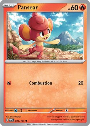 Pansear (22/191) - SV08 Surging Sparks Reverse Holofoil - Common