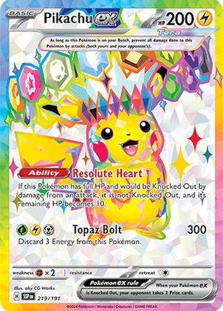 Pikachu ex (219/191) - SV08 Surging Sparks Holofoil - Ultra Rare