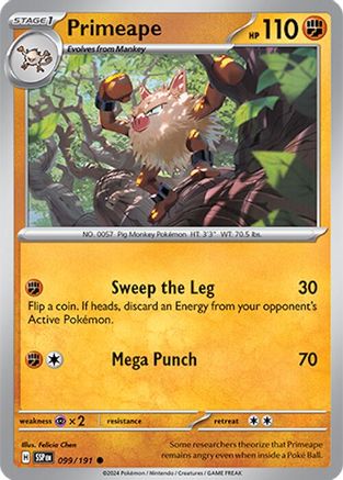 Primeape 99 - SV08 Surging Sparks Reverse Holofoil