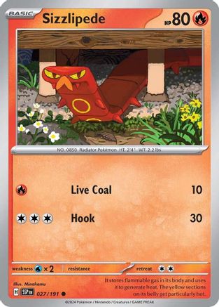 Sizzlipede (27/191) - SV08 Surging Sparks Reverse Holofoil - Common