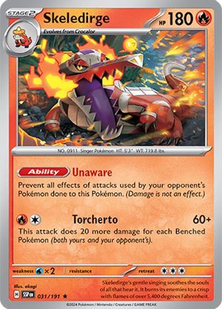 Skeledirge (31/191) - SV08 Surging Sparks Reverse Holofoil - Rare
