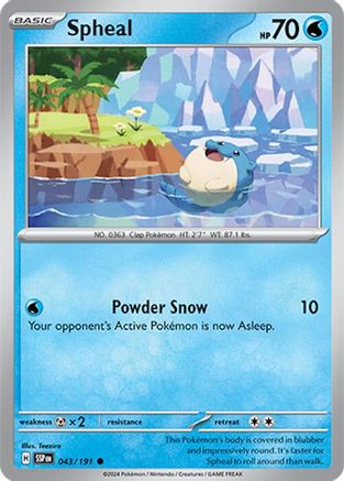 Spheal - 043/191 43 - SV08 Surging Sparks Reverse Holofoil