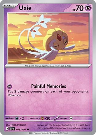 Uxie (78/191) - SV08 Surging Sparks Reverse Holofoil - Common