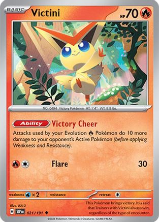 Victini (21/191) - SV08 Surging Sparks Reverse Holofoil - Uncommon