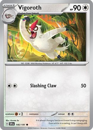 Vigoroth (146/191) - SV08 Surging Sparks Reverse Holofoil - Common