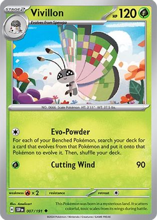 Vivillon (7/191) - SV08 Surging Sparks  - Uncommon