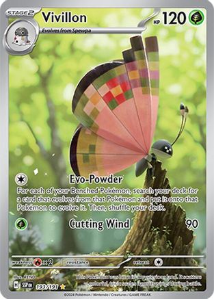 Vivillon (193/191) - SV08 Surging Sparks Holofoil - Illustration Rare