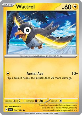 Wattrel (66/191) - SV08 Surging Sparks Reverse Holofoil - Common