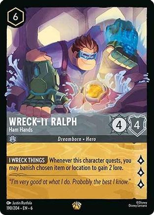 (190/204)  Wreck-It Ralph - Ham Hands - Azurite Sea  Cold Foil