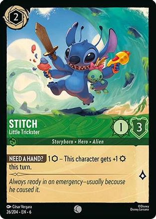(026/204)  Stitch - Little Trickster - Azurite Sea  Cold Foil