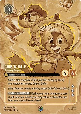 (205/204)  Chip 'n' Dale - Recovery Rangers (Enchanted) - Azurite Sea  Holofoil