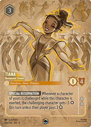 Tiana - Restaurant Owner (Enchanted) (206/204) - Azurite Sea Holofoil