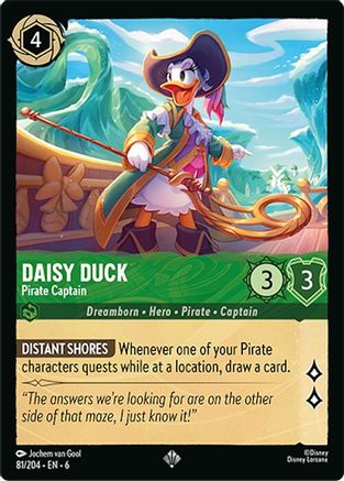 (081/204)  Daisy Duck - Pirate Captain - Azurite Sea  Cold Foil
