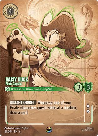 Daisy Duck - Pirate Captain (Enchanted) (211/204) - Azurite Sea Holofoil