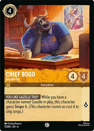 (011/204)  Chief Bogo - Gazelle Fan - Azurite Sea  Cold Foil