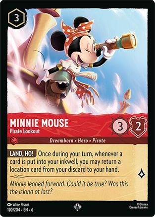 (120/204)  Minnie Mouse - Pirate Lookout - Azurite Sea  Cold Foil