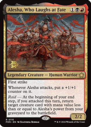 Alesha, Who Laughs at Fate (-115) - Prerelease Cards Foil