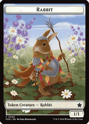 Rabbit // Soldier Double-Sided Token (-5 // 6) - Foundations Foil