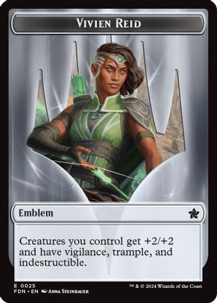 Emblem - Vivien Reid // Elf Warrior Double-Sided Token (-25 // 19) - Foundations