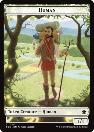 Human // Knight Double-Sided Token (-3 // 4) - Foundations