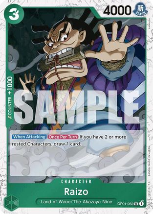 Raizo (Jolly Roger Foil) (OP01-052) - Premium Booster -The Best- Foil