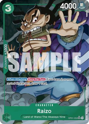 (OP01-052) Raizo (Full Art) - Premium Booster -The Best- Foil