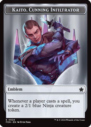 Emblem - Kaito, Cunning Infiltrator // Ninja Doubled-Sided Token (-24 // 12) - Foundations Foil