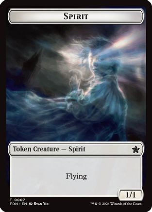 Spirit // Cat (0001) Doubled-Sided Token (-1 // 7) - Foundations Foil