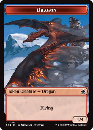 Dragon (0016) // Dragon (0017) Doubled-Sided Token (-16 // 17) - Foundations Foil