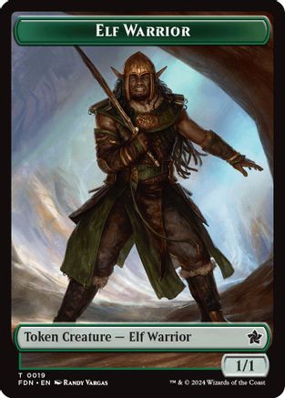 Elf Warrior // Raccoon Doubled-Sided Token (-19 // 20) - Foundations Foil