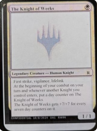 The Knight of Weeks (-) - Un-Known Event Playtest Cards