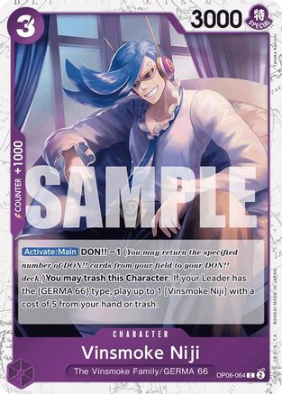(OP06-064) Vinsmoke Niji (OP06-064) (Jolly Roger Foil) - Premium Booster -The Best- Foil