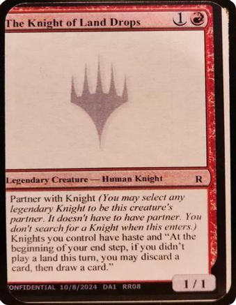 The Knight of Land Drops (-) - Un-Known Event Playtest Cards