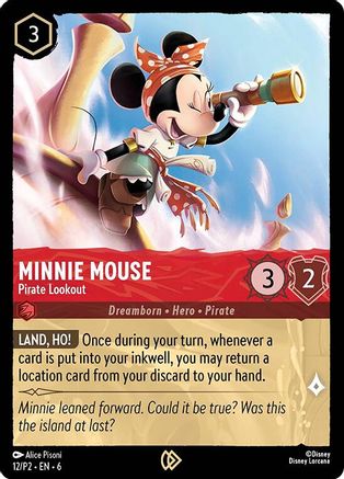 (012)  Minnie Mouse - Pirate Lookout - Disney Lorcana Promo Cards  Cold Foil