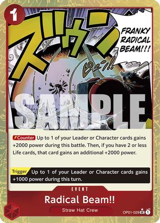 (OP01-029) Radical Beam!! (Textured Foil) - Premium Booster -The Best- Foil