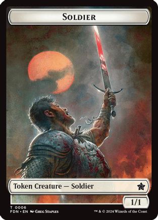 Soldier // Faerie Double-Sided Token (-6 // 9) - Foundations