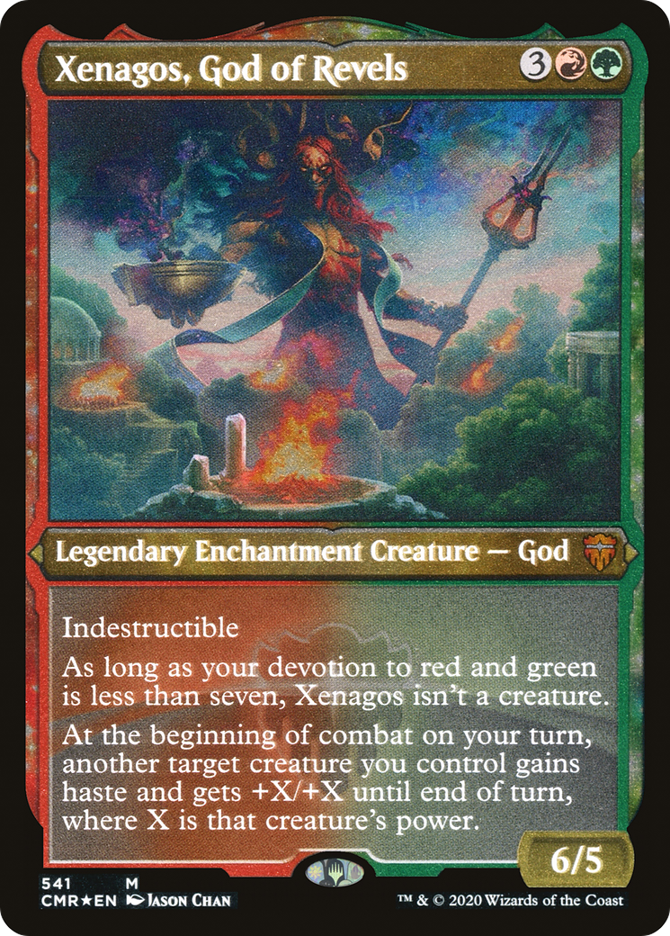 Xenagos, God of Revels (CMR-541) - Commander Legends: (nyxtouched) Etched Foil