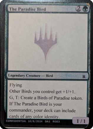 The Paradise Bird (-) - Un-Known Event Playtest Cards