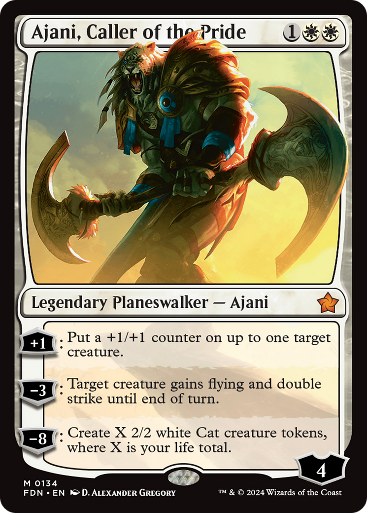 Ajani, Caller of the Pride (FDN-134) - Foundations Foil