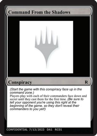 Command From the Shadows (-) - Un-Known Event Playtest Cards