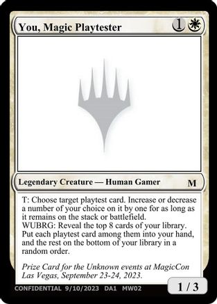 You, Magic Playtester (-) - Un-Known Event Playtest Cards