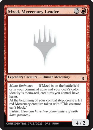 Mzed, Mercenary Leader (-) - Un-Known Event Playtest Cards