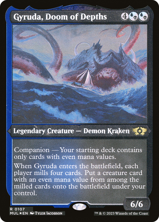 Gyruda, Doom of Depths (MUL-107) - Multiverse Legends: (companion) Etched Foil