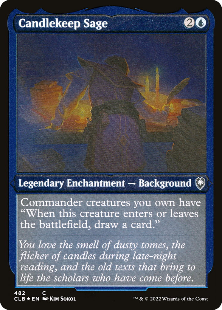 Candlekeep Sage (CLB-482) - Commander Legends: Battle for Baldur's Gate Etched Foil