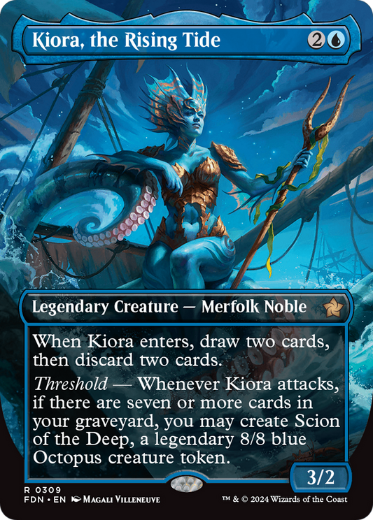 Kiora, the Rising Tide (Borderless) (FDN-309) - Foundations (Borderless)